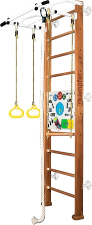 Детский спортивный комплекс Kampfer Helena Wall Busyboard (стандарт, ореховый/бизиборд белый)