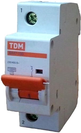 Выключатель автоматический TDM Electric ВА 47-100 1Р 50А 10кА х-ка С SQ0207-0052