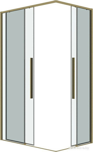 Душевой уголок Grossman Galaxy 100x80x195 300.K33.01.1080.32.00 (золото сатин/прозрачное стекло)