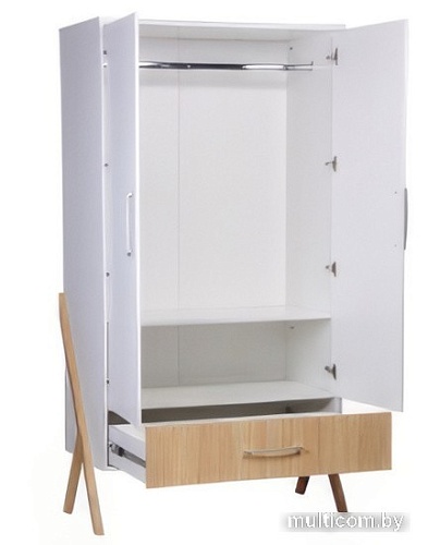Шкаф распашной Polini Kids Porto 3100 0002573.162 (белый/дуб светлый)