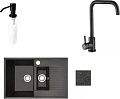 Кухонная мойка БелЭворс Forma L + смеситель W4998-4-22 + дозатор L405F (черный)