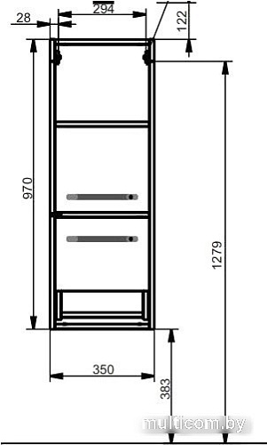 Эстет Шкаф-полупенал Elin R 35x36.6x97 ФР-00003354