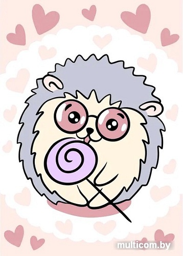 Картина по номерам Wizardi Ежик MINI101