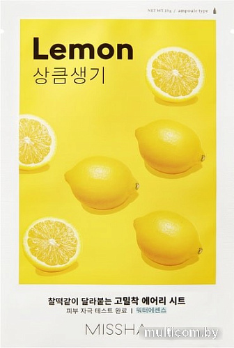Косметика по уходу за лицом Missha Маска для лица Airy Fit Sheet Mask Lemon 19 г