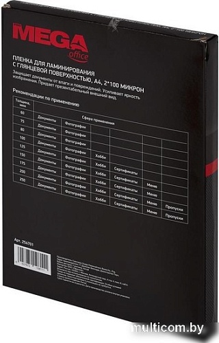 Пленка для ламинирования ProMega Office А4 100 мкм 254701 (100 шт)