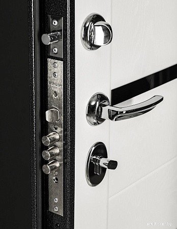 Металлическая дверь Guard Царга MG60 97х205 левая (черное серебро/белый ясень)