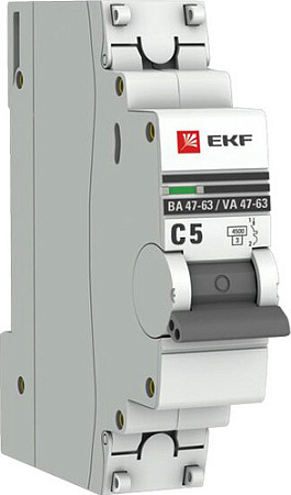 EKF ВА 47-63 1P 5А (C) 4.5kA PROxima mcb4763-1-05C-pro