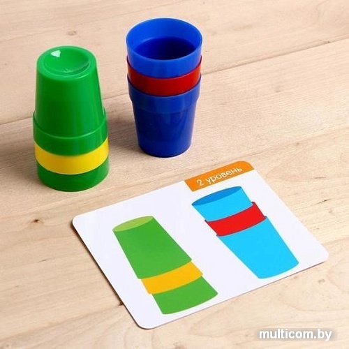 Развивающая игра Zabiaka Цветные стаканчики 5221206