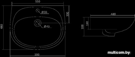 Умывальник Santek Анимо 59x48 (1WH110508)