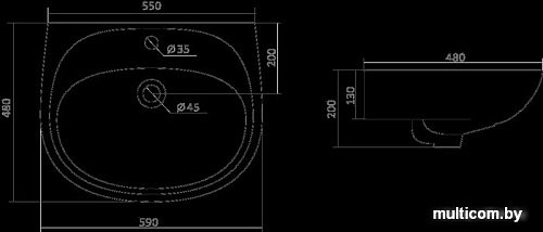 Умывальник Santek Анимо 59x48 (1WH110508)
