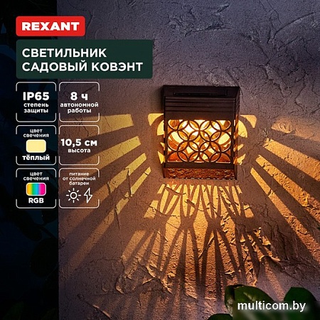 Уличный настенный светильник Rexant Ковэнт 602-2417