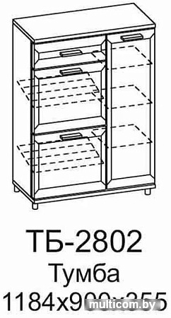 Тумба Лером Мелисса ТБ-2802-АС (ясень асахи)