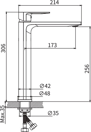 Умывальник Lauter 21518-1 + Reef 21CK8678BS