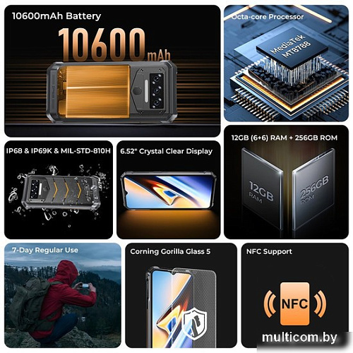 Смартфон Oukitel WP38 6GB/256GB (черный)