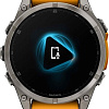 Умные часы Garmin Fenix 8 Sapphire, Titanium 47мм (светло-серый, оранжевый силиконовый ремешок)