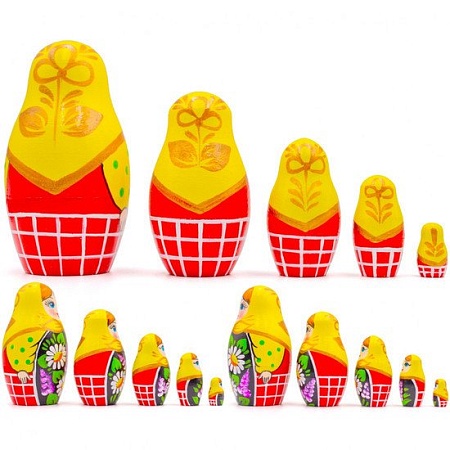 Развивающая игра Брестская Матрешка Девушка с сиренью и ромашками (набор 5 шт)