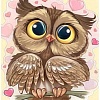 Алмазная мозаика Wizardi Влюбленный филин WD296