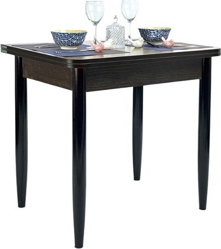 Обеденный стол Рамзес Ломберный 80x60 (дуб сонома темный/венге, ноги конус)