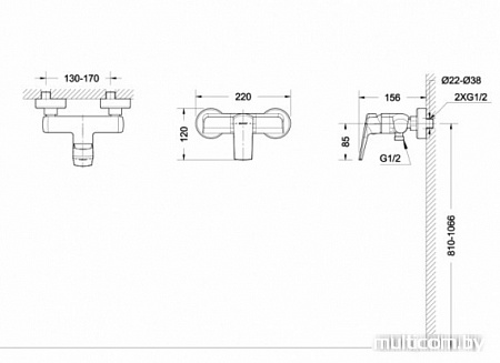 Смеситель Bravat Real F9121179CP-01