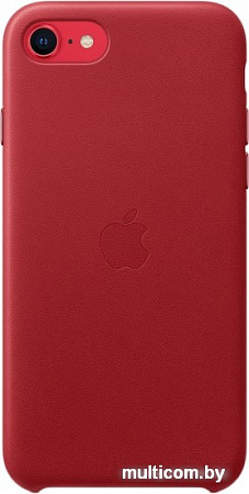 Apple Leather Case для iPhone SE 2020 (красный)
