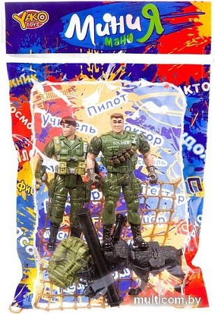 Набор фигурок Yako Toys Мини МаниЯ Военный с 2 солдатиками и собакой К93735