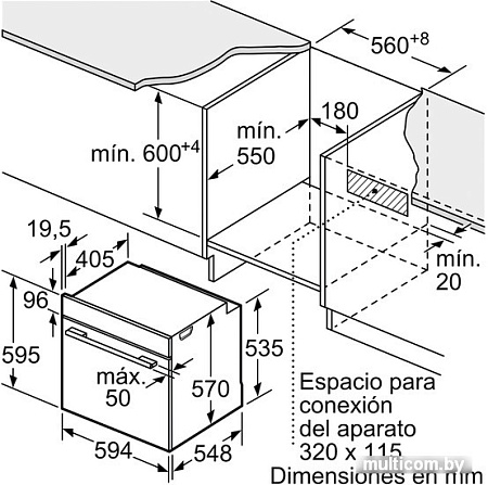 Электрический духовой шкаф Bosch Serie 6 HBA5360W0