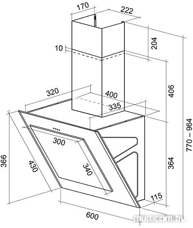 Кухонная вытяжка SHINDO Ostaria 60 SS/BG