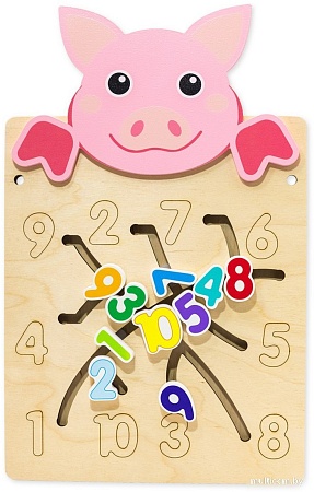 Бизиборд Alatoys Настенная бизидоска Свинка ББ604