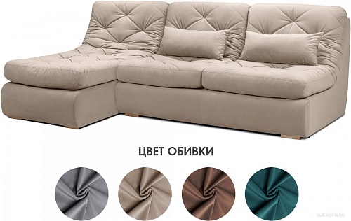 Угловой диван Mio Tesoro Борнео с оттоманкой (Velutto 18)