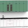 Готовая кухня Интермебель Лион-9 В-1 2.6м (мята софт/белый софт/сесамо)