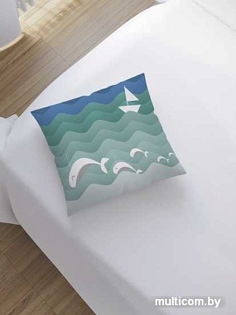 Чехол на подушку JoyArty Дельфины проводники sl_12545