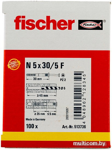 Fischer N 5 x 30/5 F 513736 (100 шт)