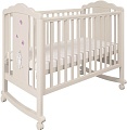 Детская кроватка Polini Kids Classic 621 Зайки (бежевый/розовый)