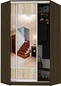 Шкаф-купе Кортекс-мебель Сенатор ШК30 Геометрия ДСП с зеркалом (венге/дуб сонома)