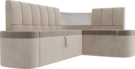 Угловой диван Mebelico Тефида 107512 (правый, коричневый/бежевый)