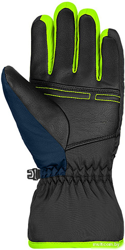 Горнолыжные перчатки Reusch Alan Junior 6361115-7712 (р-р 3, Blck/Dres Blue/Neon Green)