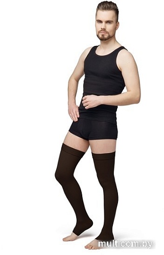 Чулки компрессионные Польза 4001 выше колена 1 кл.к. (р.5 (XL), рост1, черный)