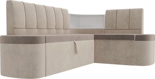 Угловой диван Mebelico Тефида 107512 (правый, коричневый/бежевый)