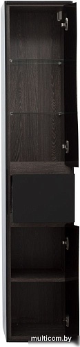 Aquanet Шкаф-пенал Милан 35 306377 (черный глянец)
