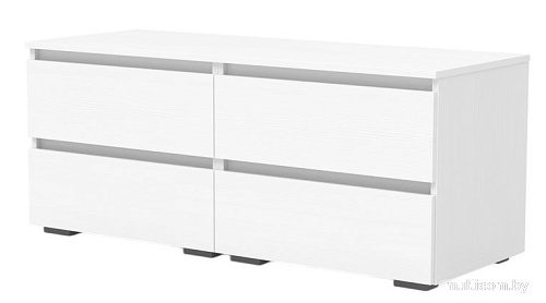 Тумба Кортекс-мебель Бари 120 4ш (белый/белый/белый)