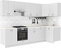 Готовая кухня S-Company Клео глосc 1.2x3.0 правая (белый глянец/белый глянец)