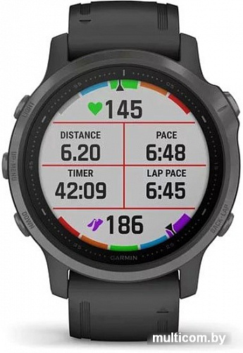 Умные часы Garmin Fenix 6s Sapphire (серый DLC/черный)