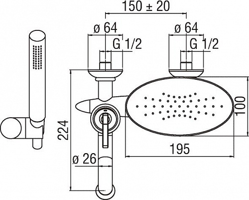 Смеситель Nobili Dubai DB00110GD