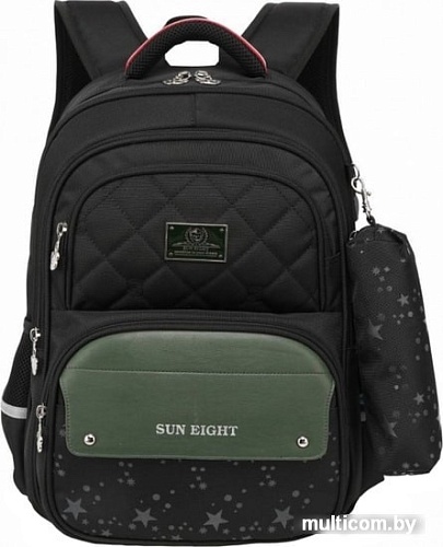 Рюкзак Sun Eight SE-2701 (черный/темно-зеленый)