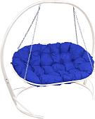 Подвесной диван M-Group Мамасан 12120110 (белый/синяя подушка)
