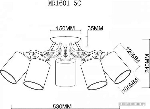 Люстра средней высоты Myfar Patrick MR1601-5C