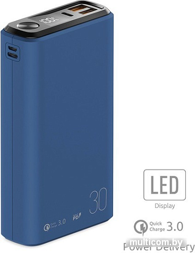 Внешний аккумулятор Olmio QS-30 30000mAh (темно-синий)