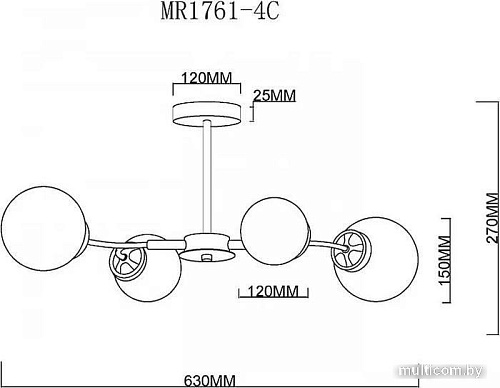 Люстра средней высоты Myfar Easy MR1761-4C
