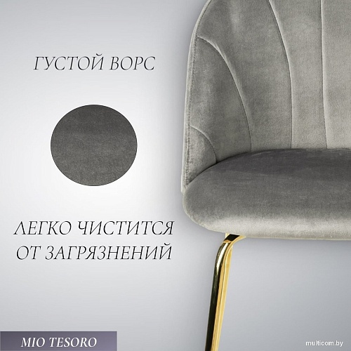 Стул Mio Tesoro Паола DC-125М (серый/золото, G062-38)