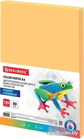 Офисная бумага BRAUBERG А4 80 г/м2 100 л 112457 (оранжевый)